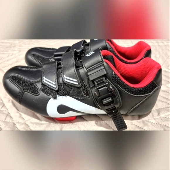 Peloton Black and Red Sneakers with Velcro Straps - Picture 1 of 6